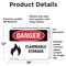 Signmission Flammable Storage Danger Sign, Vinyl Decal, 18in W x 12in L, 2PK OS-2PACK-DS-D-1218-L-2015 - alternate 4